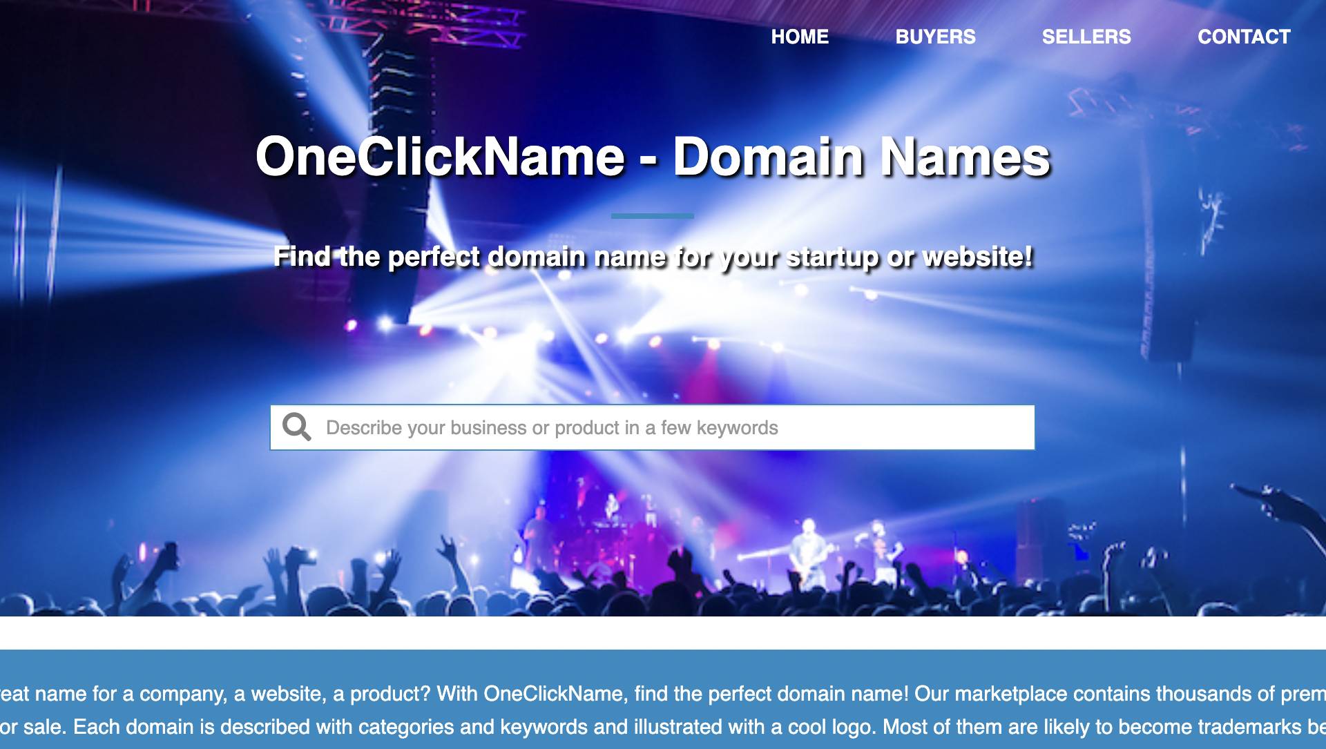 one click name - domain name search bar