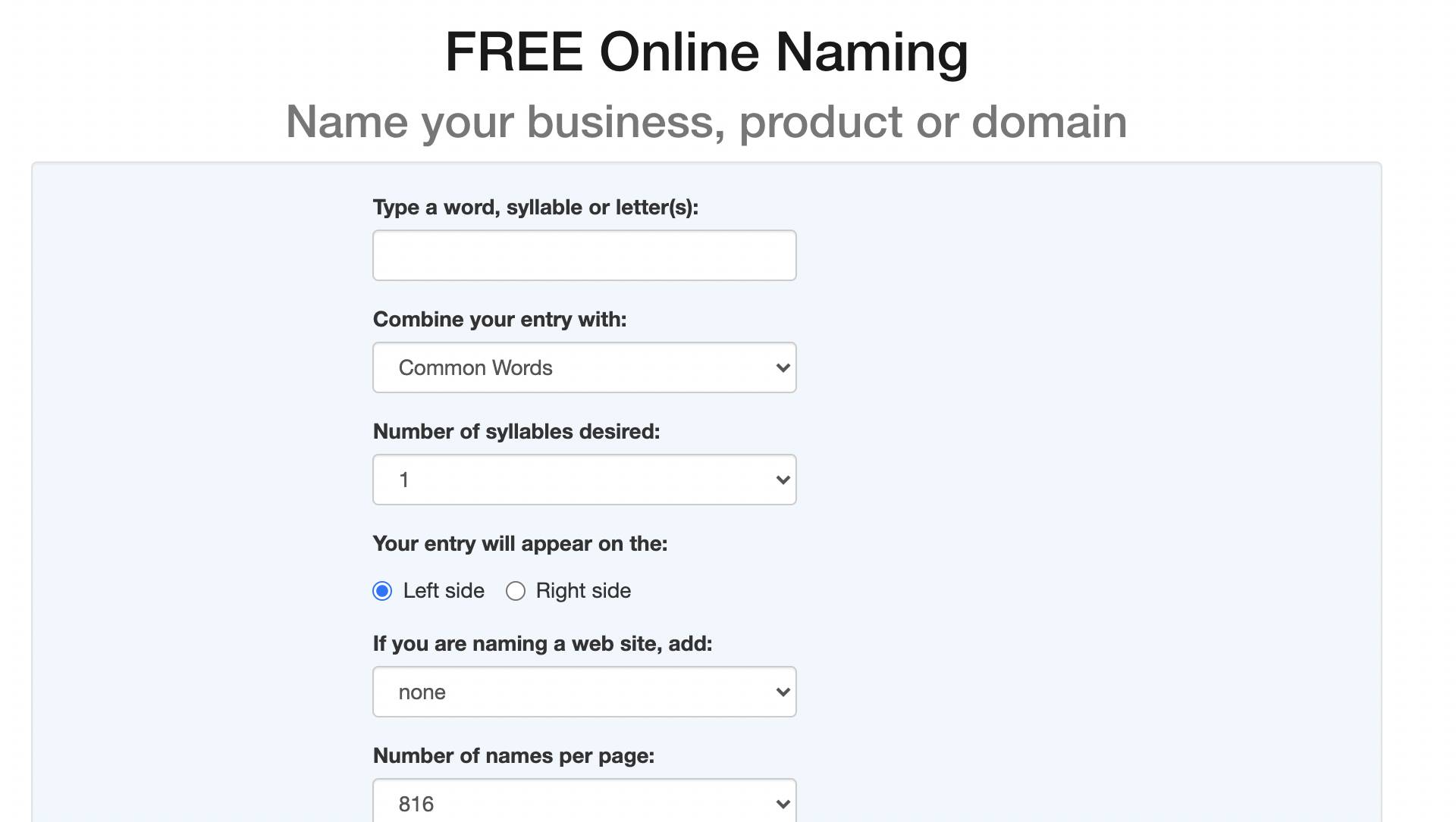 namingnet - business name generator