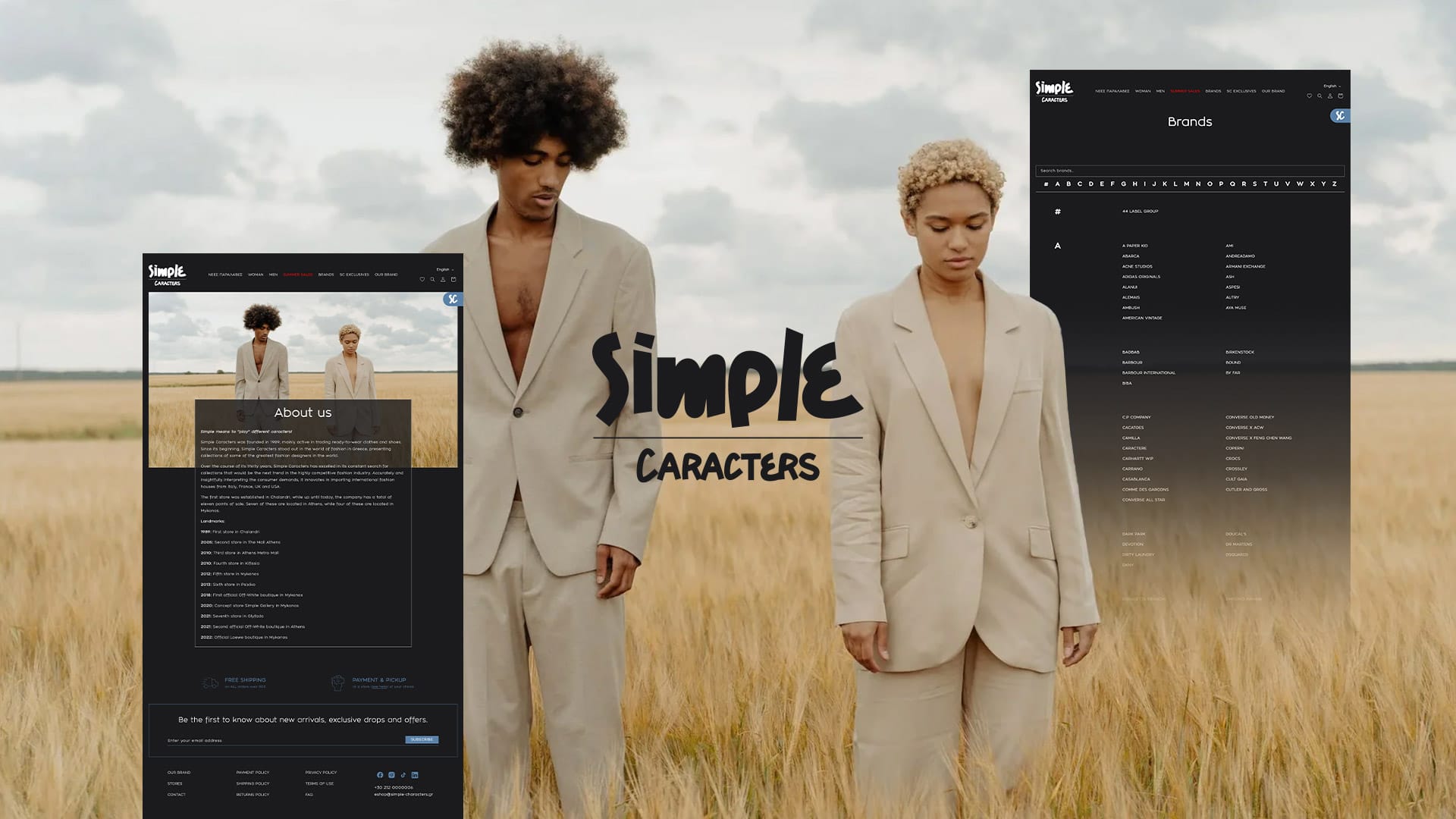 shopify eshop migration simple caracters page