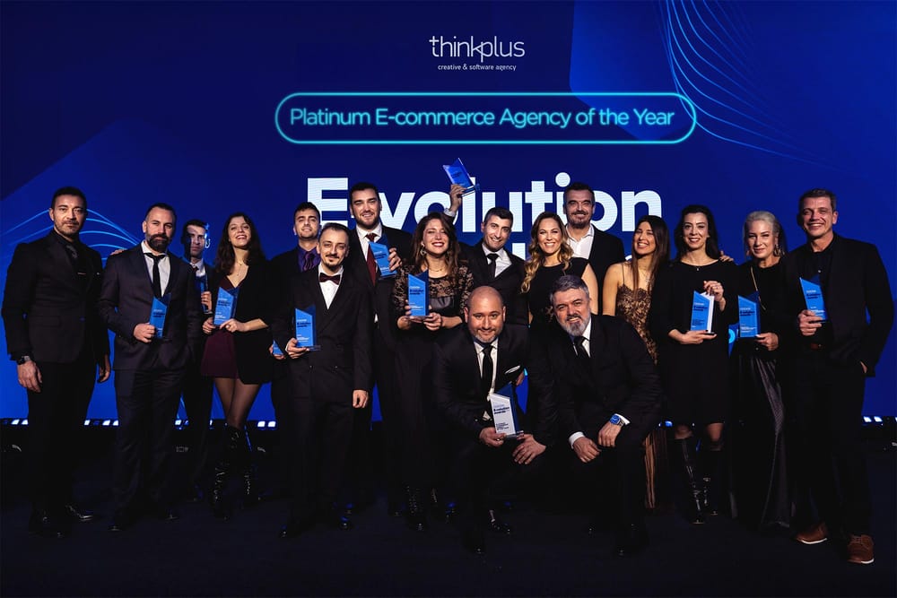 think plus at evolution awards best agency of the year best eshop of the year